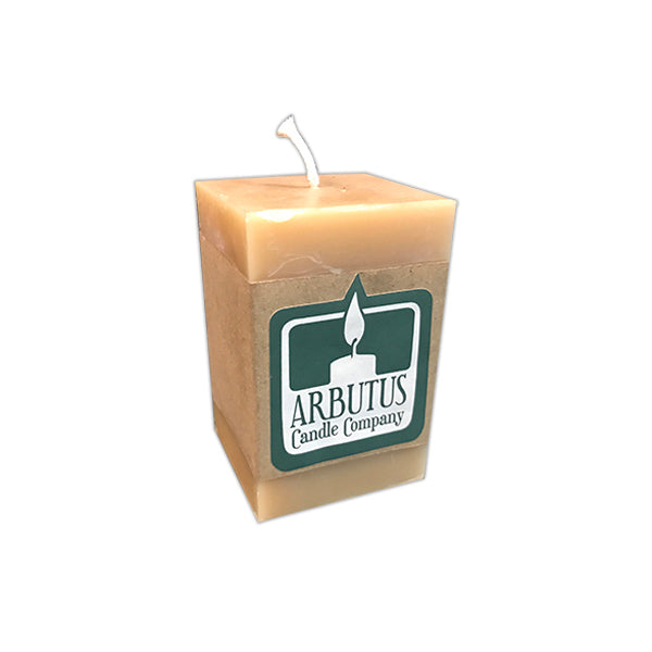 Square 4" Beeswax Pillar Candle by Arbutus Candle Company