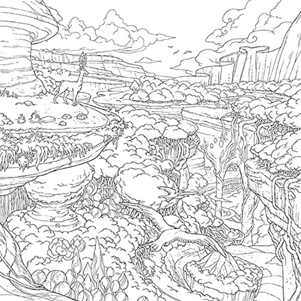 Legendary Worlds: Adult Coloring Book