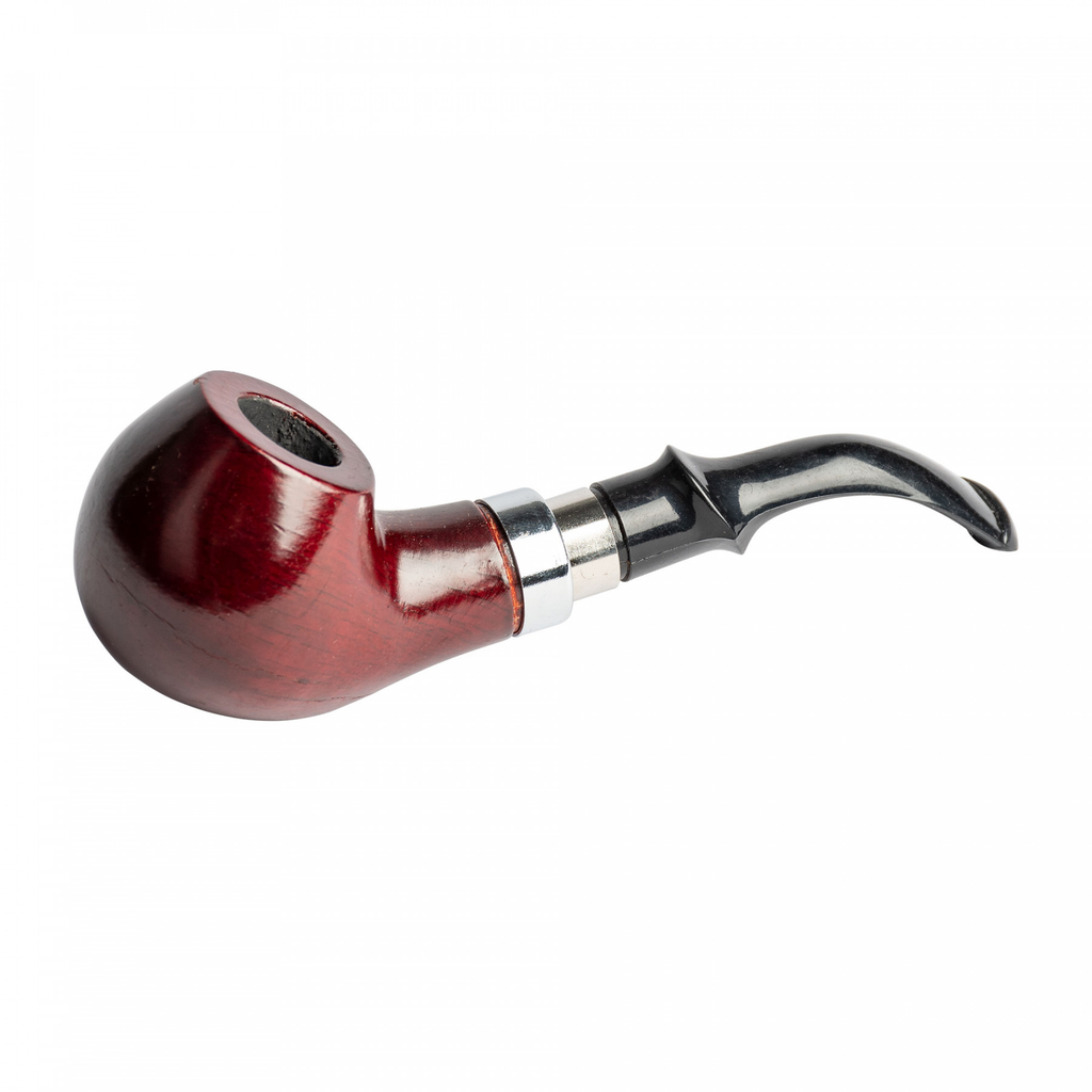 Classic Tobacco Pipe with Metal Ring