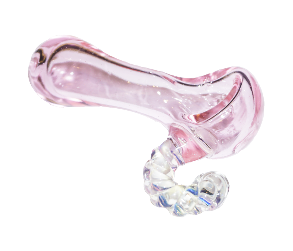 Pink Pipe with Horn by Weird Side Glass