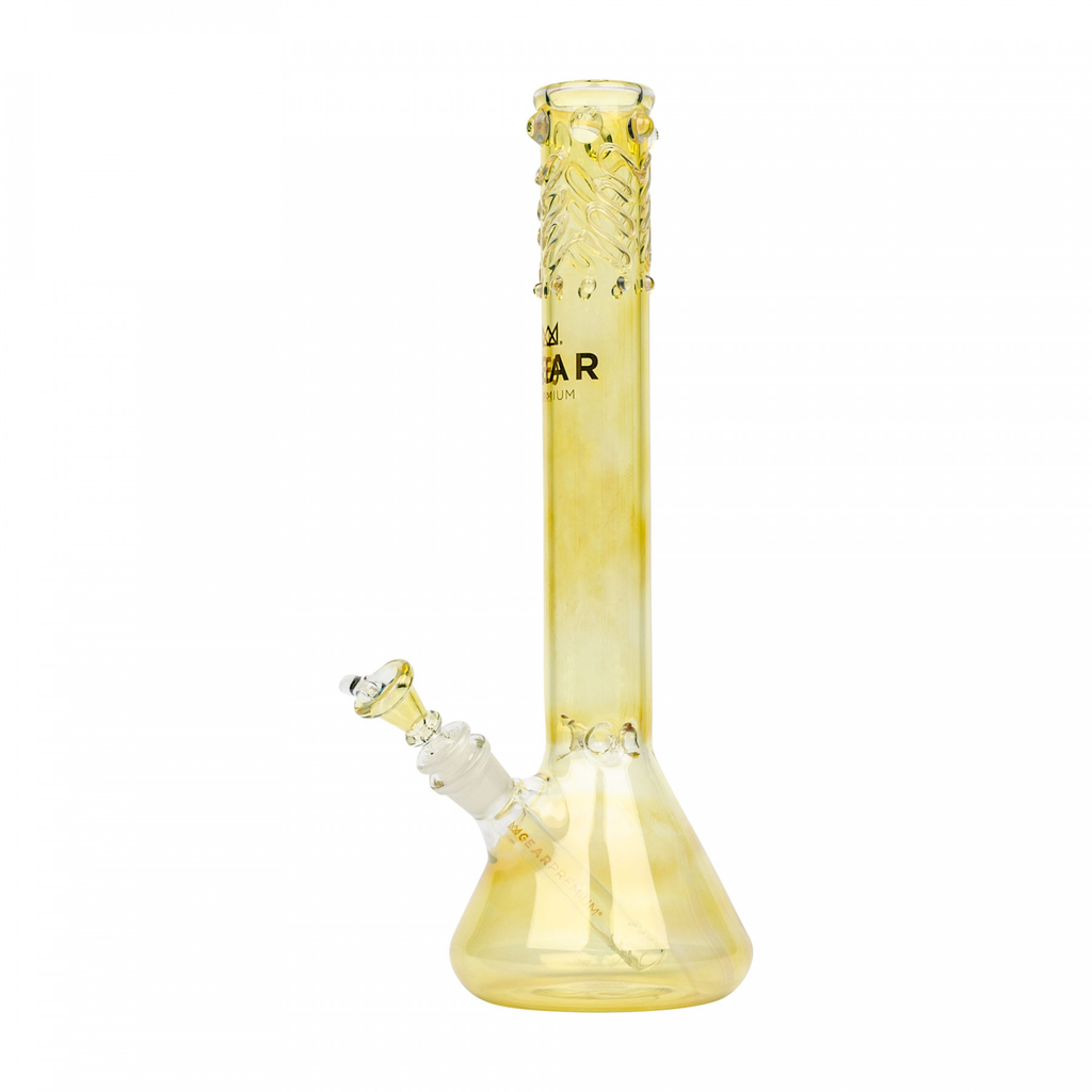 14" Tall Beaker Bong With Worked Top
