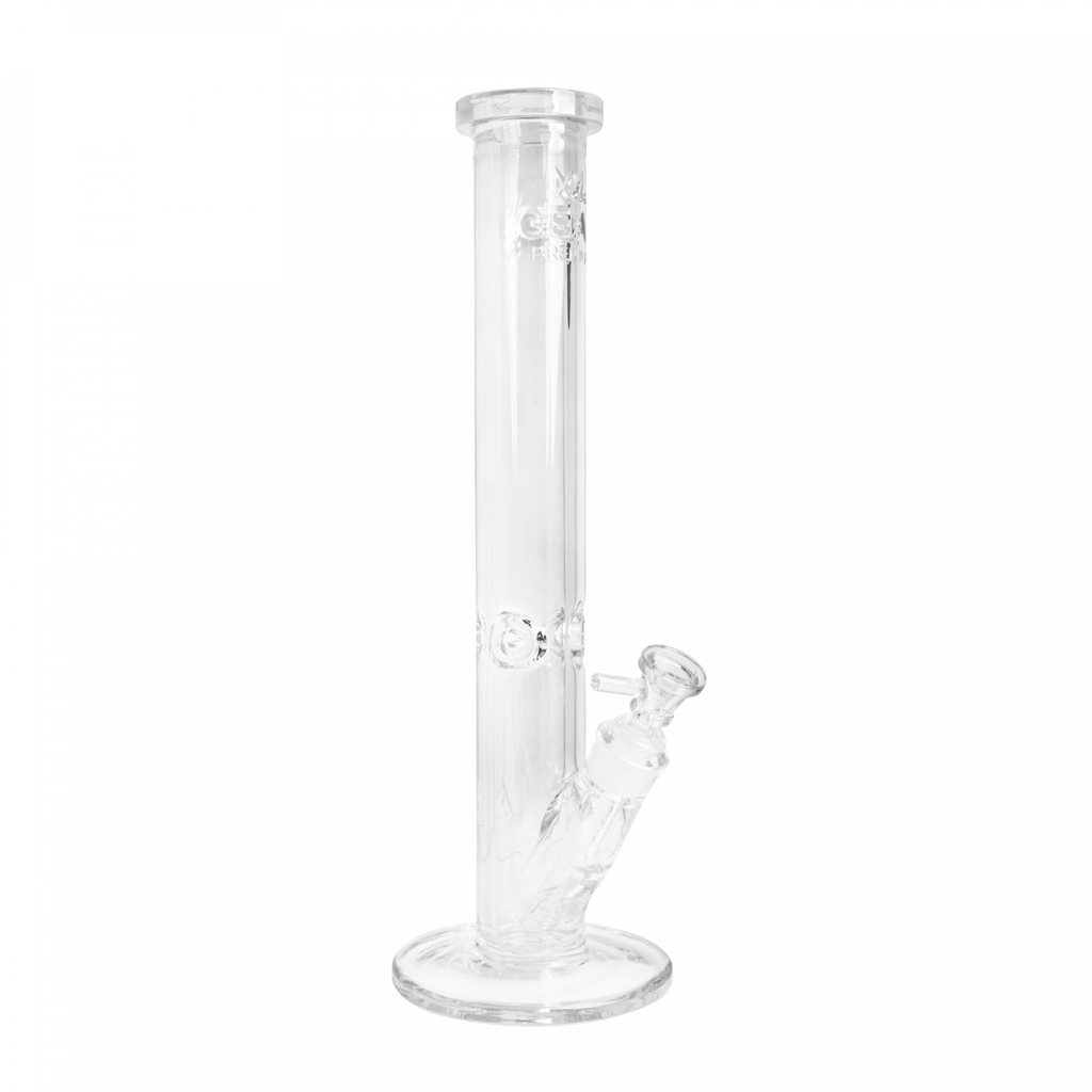 Extra Thick 9mm Glass Straight Tube Bong - 15" Tall