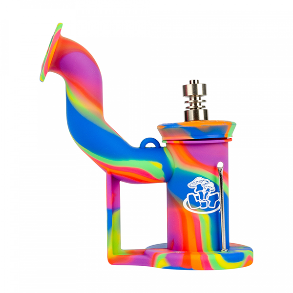 LIT Silicone Bubbler Dab Rig with Titanium Nail