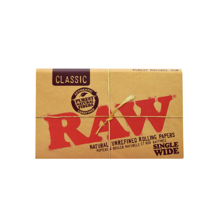 RAW Natural Unrefined Rolling Papers - Single Wide Double Window
