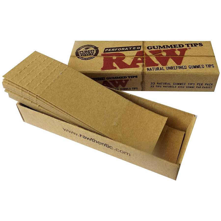 RAW Natural Unrefined Filter Tips - Perforated and Gummed