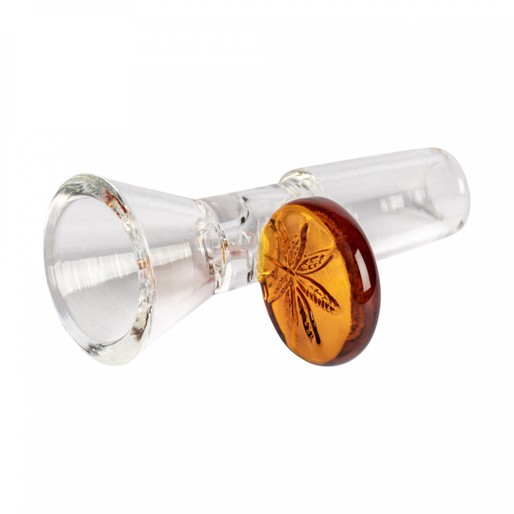 Cannabis Leaf Glass-on-Glass 14mm Pull-Out Bowl