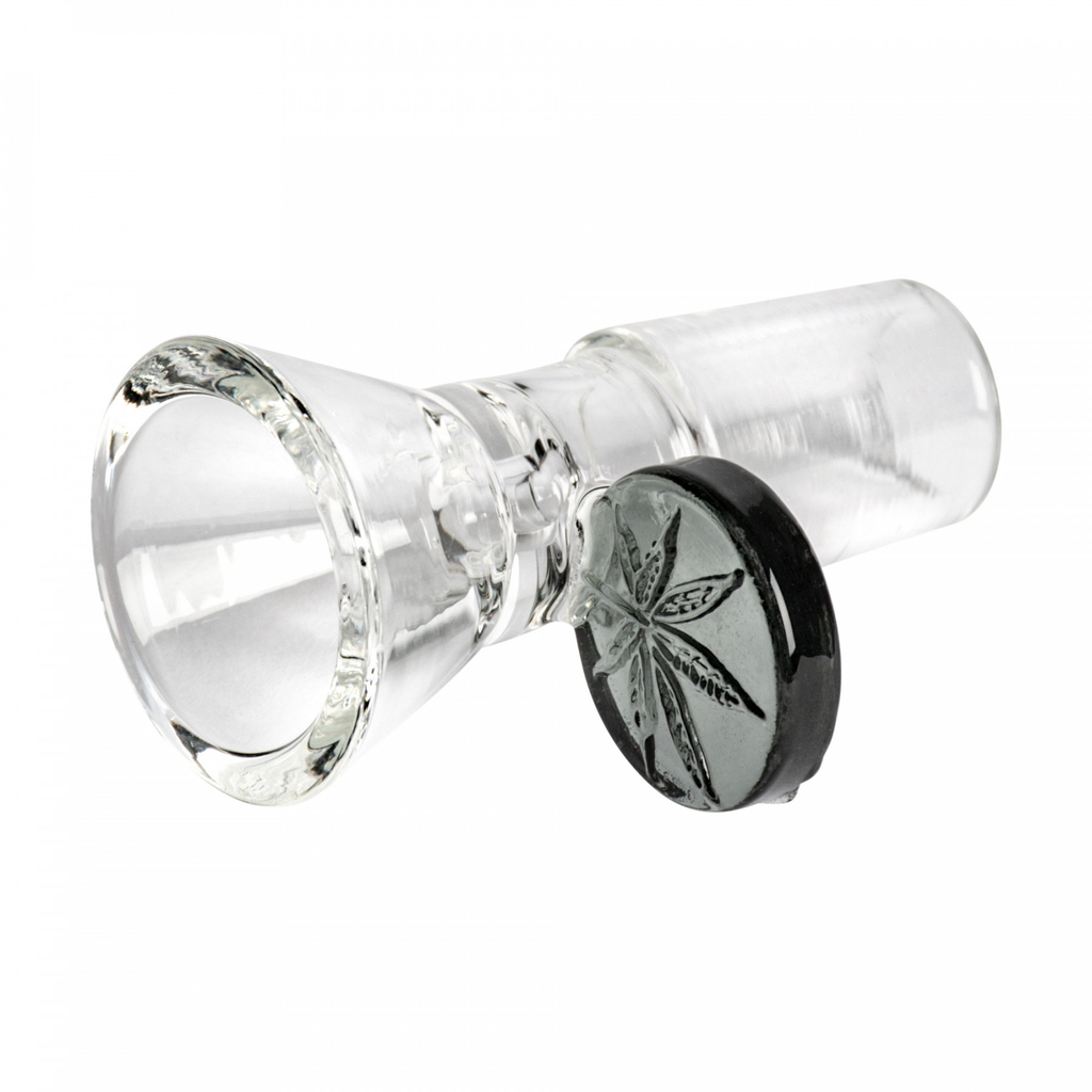 Cannabis Leaf Glass-on-Glass 19mm Pull-Out Bowl